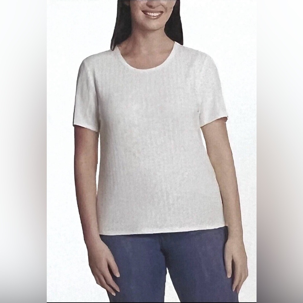 Vintage America Women's Slub Ribbed Tee white Size small